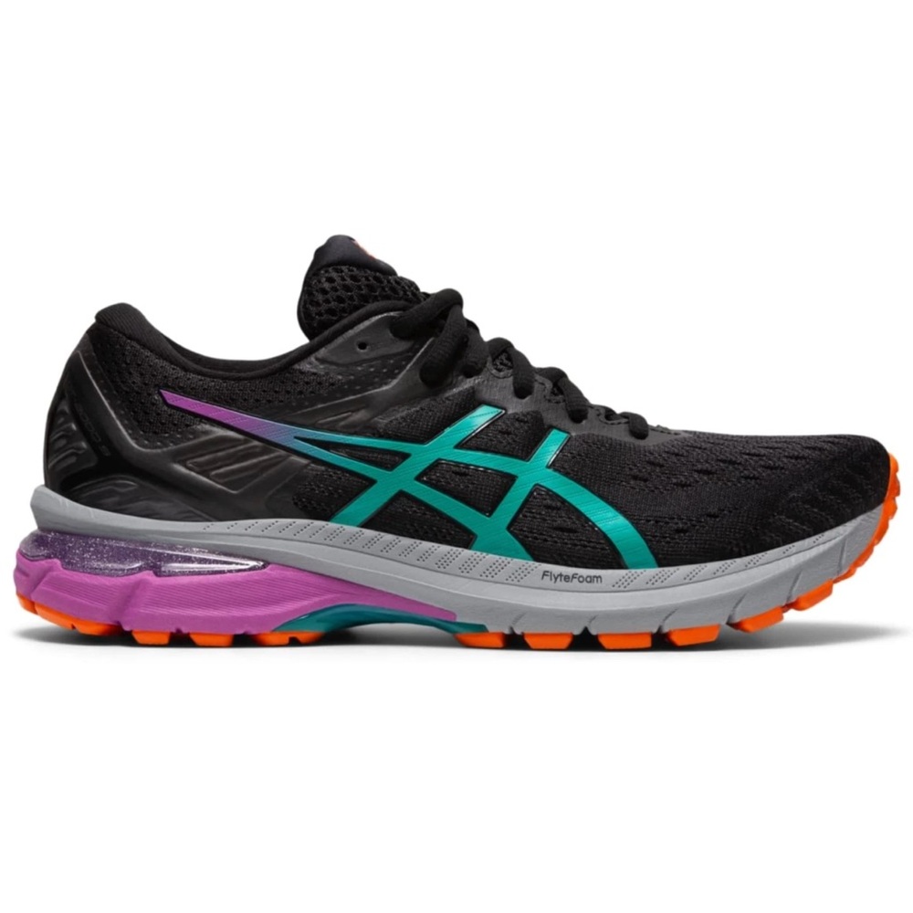 ASICS Women's Athletic Shoes - Black, Teal, and Purple GT2000 9 trail 9.5